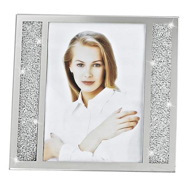 Palacedesigns 5 x 7 in. Silver Crystalized Picture Frame PA3084826 - main